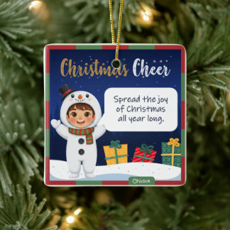 Schneemann-Weihnachtsbaumanhänger Keramikornament