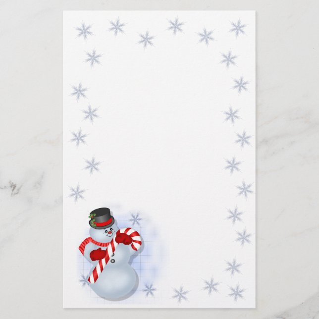Schneemann-Weihnachtsbriefpapier Briefpapier (Vorderseite)