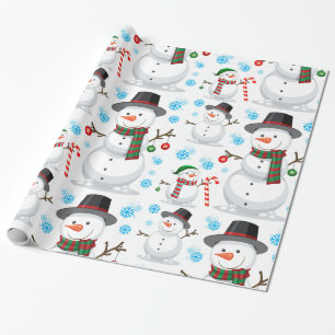 Schneemann-Weihnachtsdekoration Geschenkpapier