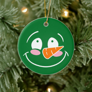 Schneemann - Weihnachtsdekoration Keramik Ornament