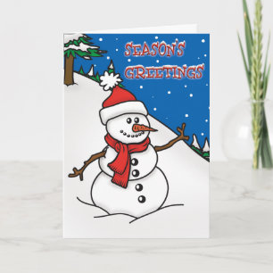 Schneemann-Weihnachtsgrüße Weihnachtskarte Feiertagskarte