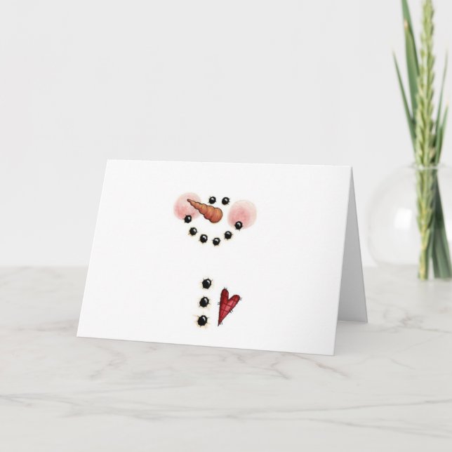 Schneemann-Weihnachtskarte Feiertagskarte (Vorderseite)