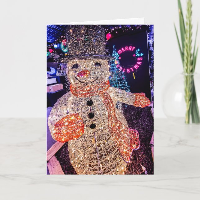 Schneemann-Weihnachtskarte Feiertagskarte (Vorderseite)