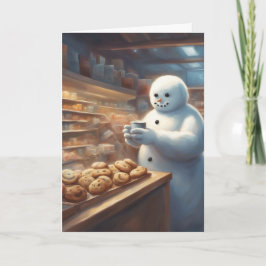 Schneemann Weihnachtskekse und Kakao-Gruß Karte