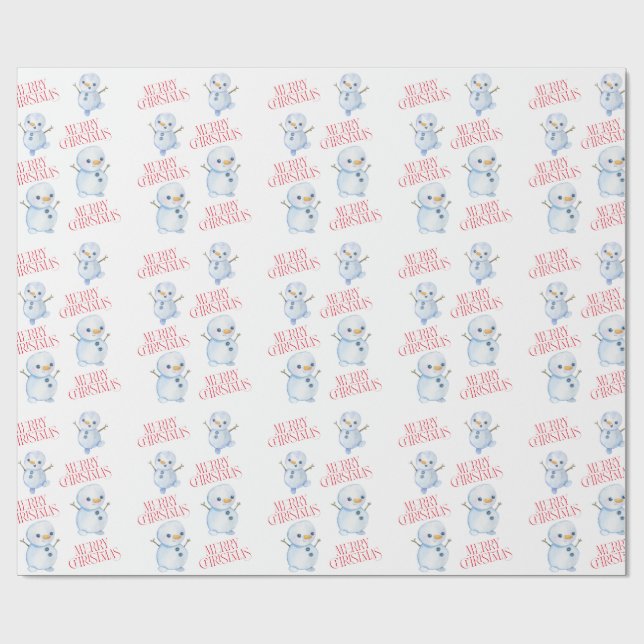 Schneemann-Weihnachtspapier Geschenkpapier (Flach)