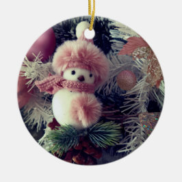 Schneemann-Weihnachtsschmuck – Festliche Feiertags Keramik Ornament