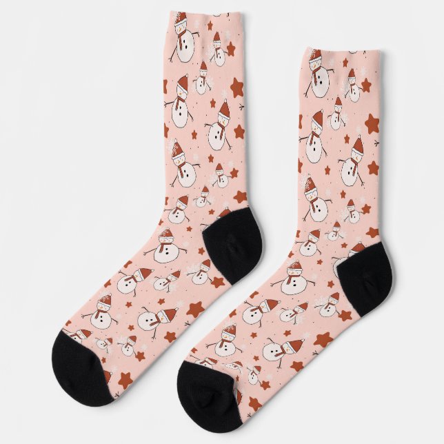 Schneemann-Weihnachtsstrümpfe Socken (Linkes Detail)