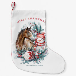 Schneemann Weihnachtswasserfarbe elegant Kleiner Weihnachtsstrumpf