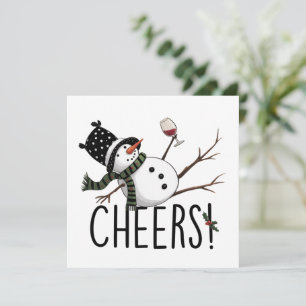 Schneemann Wein Weihnachten Lustig Wein Trinken We