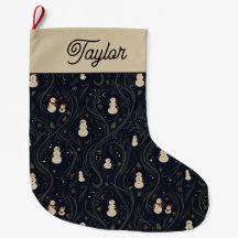 Schneemann Whimsical Navy Wald bei Mitternacht