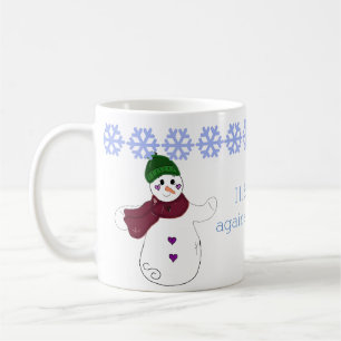Schneemann winkt zum Abschied Tasse