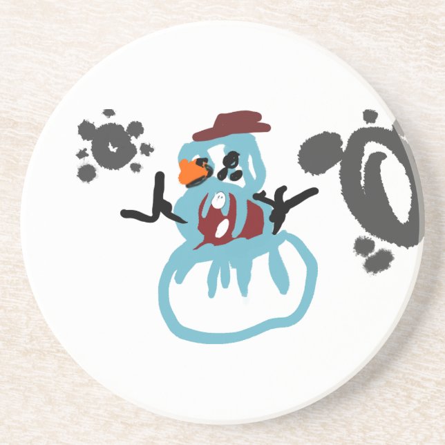 Schneemann Winter  Getränkeuntersetzer (Vorne)