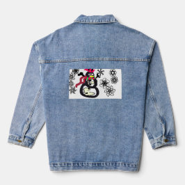 Schneemann Winter  Jeansjacke