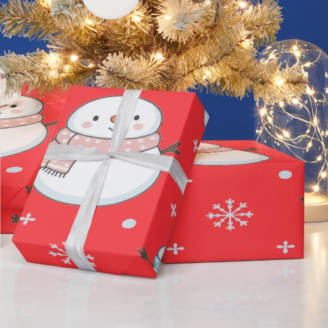 Schneemann Winter Magie Gemütlich Süß Geschenkpapier (Feiertage)