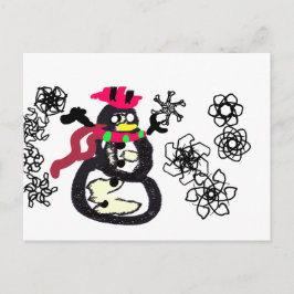 Schneemann Winter  Postkarte