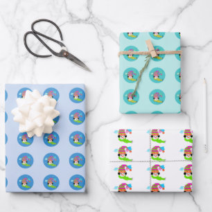 Schneemann Winter Saison Geschenkpapier Blatt