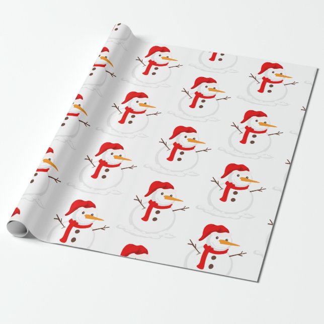 Schneemann Winter Weihnachten Wrapping Paper Geschenkpapier (Ungerollt)