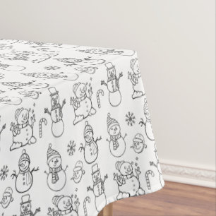 Schneemann Winter Weiß Xmas Retro Vintage festlich Tischdecke