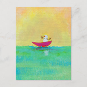 Schneemann Winterurlaub Postkarte Spaß niedliche K