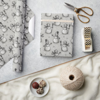 Schneemann-Wrap-Papier Geschenkpapier