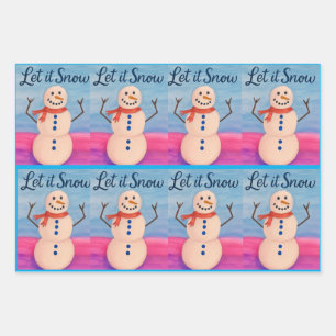 Schneemann-Wunderland Geschenkpapier Set