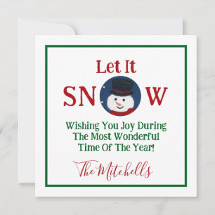 Schneemann Wundervolle Zeit Jahr PERSONALISIERE Na Feiertagskarte