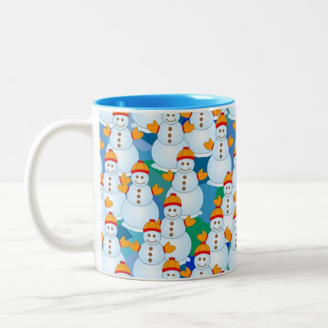 Schneemann Zweifarbige Tasse (Links)