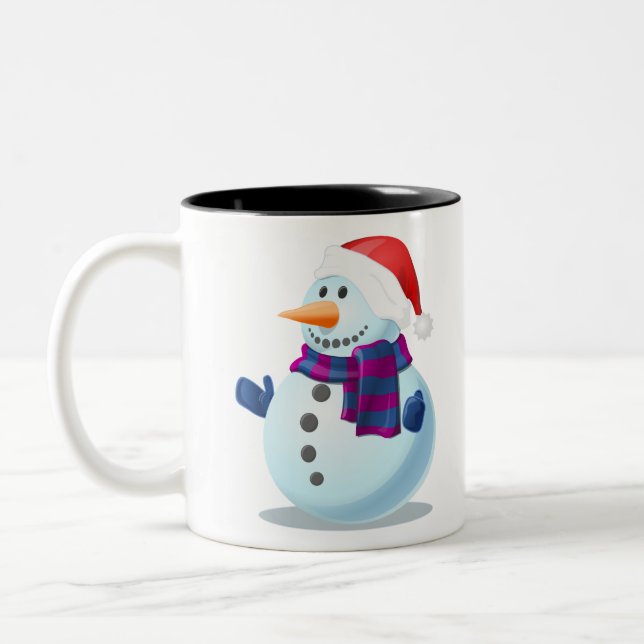Schneemann Zweifarbige Tasse (Links)
