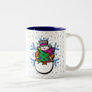 Schneemann Zweifarbige Tasse