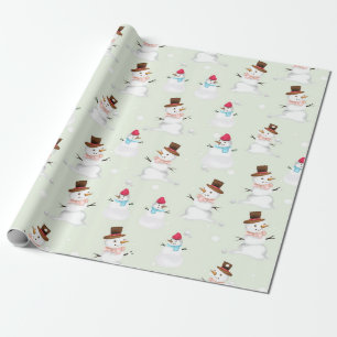 Schneemänner am Wintertag Geschenkpapier