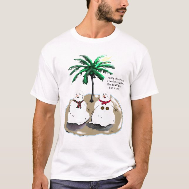 Schneemänner auf Ferien T-Shirt (Vorderseite)