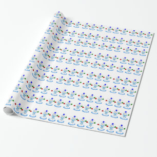 Schneemänner beim Jonglieren Geschenkpapier
