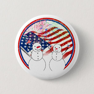 Schneemänner feiern die Unabhängigkeit Button