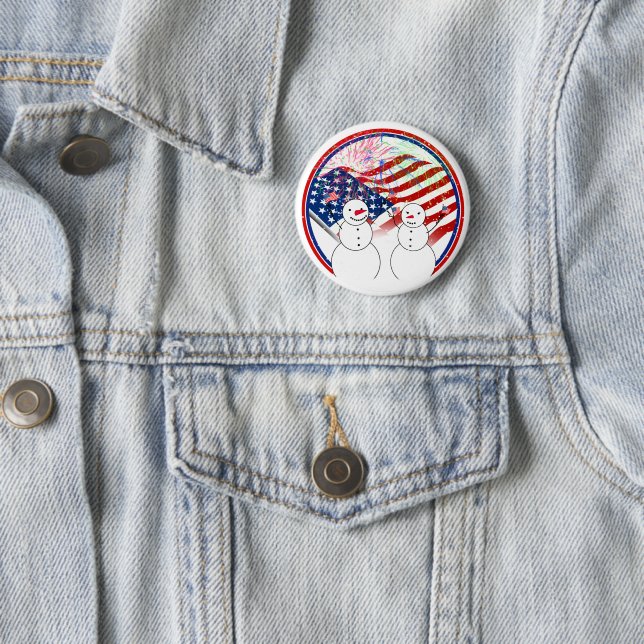 Schneemänner feiern Unabhängigkeit Button (Beispiel)