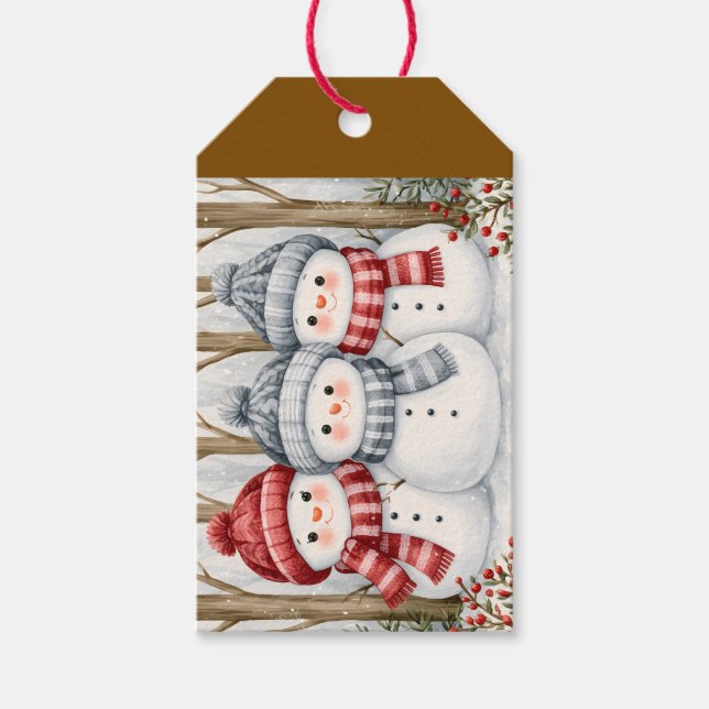 Schneemänner Geschenkanhänger (Vorderseite)