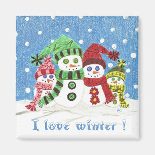 Schneemänner Kühlschrank Magnet .