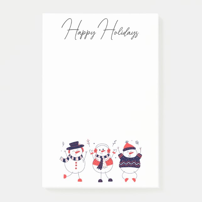 Schneemänner Post-it Klebezettel (Vorderseite)