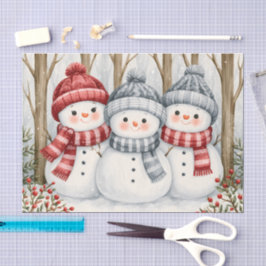 Schneemänner Seidenpapier