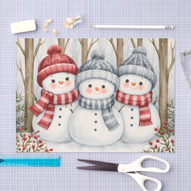 Schneemänner Seidenpapier (Handwerk)