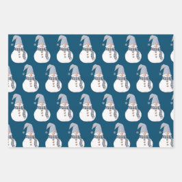 Schneemänner, Strumpf und Ugly Sweater Christmas Geschenkpapier Set