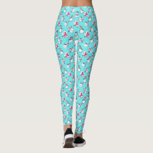 Schneemänner tragen rosa Scarfs Türkisches Weihn Leggings