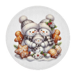 Schneemänner und Lebkuchen Schneidebrett