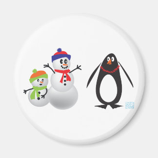 Schneemänner und Pinguin Magnet