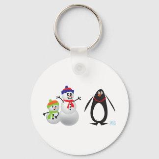 Schneemänner und Pinguin Schlüsselanhänger