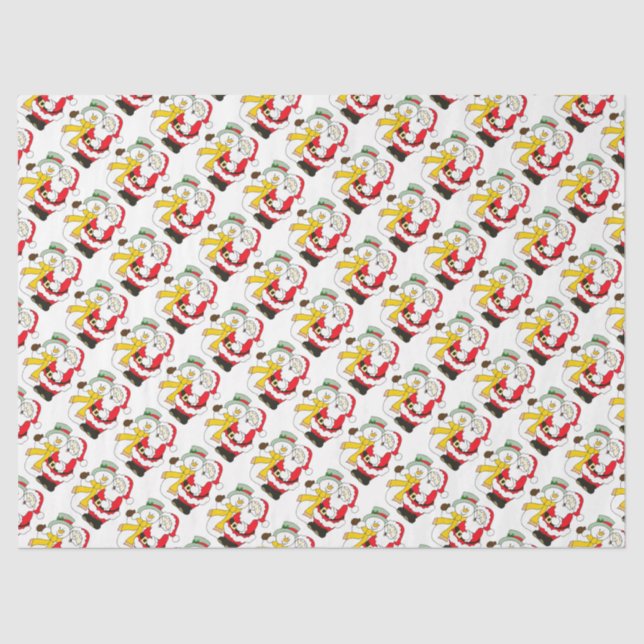 Schneemänner und Santa Seidenpapier (Vorderseite)