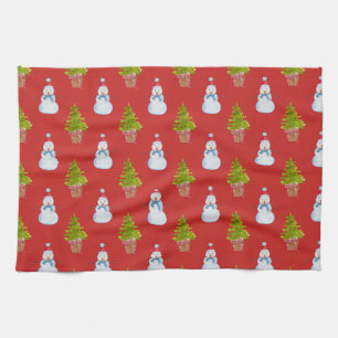 Schneemänner und Weihnachtsbaumen Küchentücher