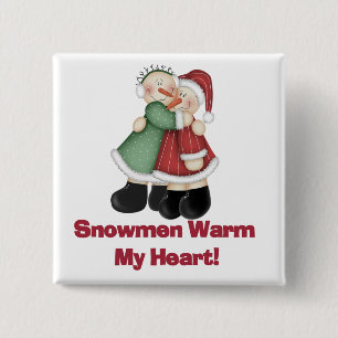 Schneemänner warmen mir T - Shirt und Geschenke im Button