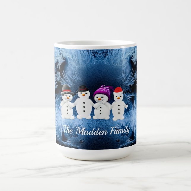 Schneemännerfamilie der 4. Winter-Tasse Kaffeetasse (Mittel)