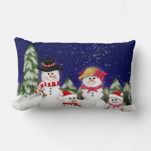 Schneemannfamilie Winter Lendenkissen