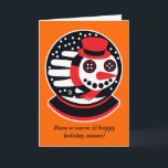 Schneemannkarte Feiertagskarte<br><div class="desc">Fertigen Sie den Text auf dieser Karte besonders an,  um Ihre besten Wünsche zu schicken den Freunden und der Familie. Dieser Schneemann ist ein Teil einer großen Familie anderer Handlebewesen.</div>